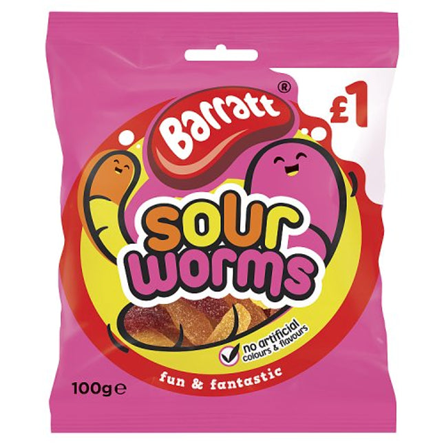 Barratt Fun & Fantastic Sour Worms 100g