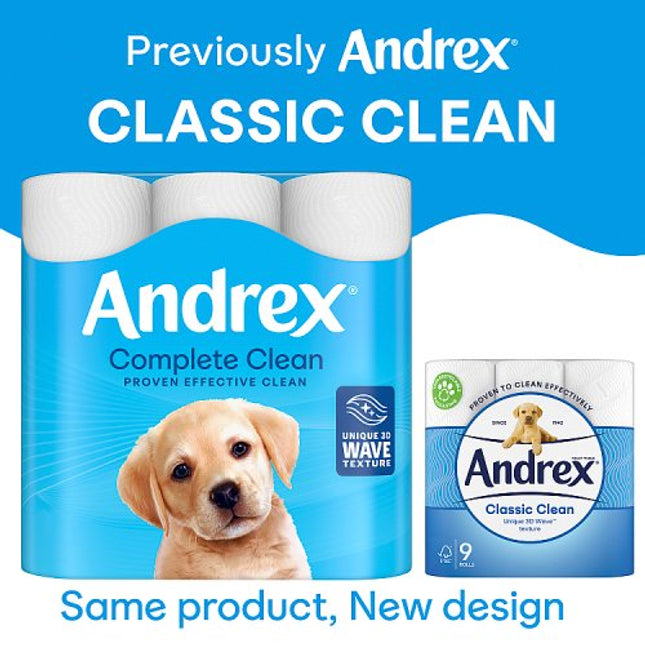 Andrex Complete Clean Toilet Tissue 2ply 6 Rolls
