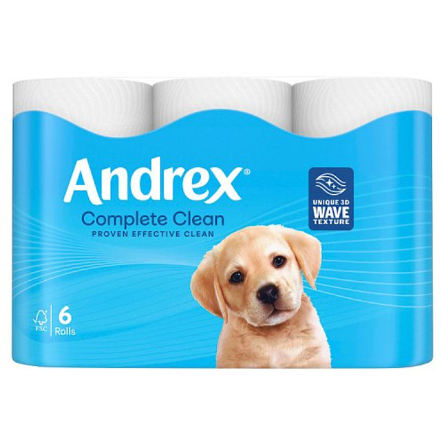 Andrex Complete Clean Toilet Tissue 2ply 6 Rolls