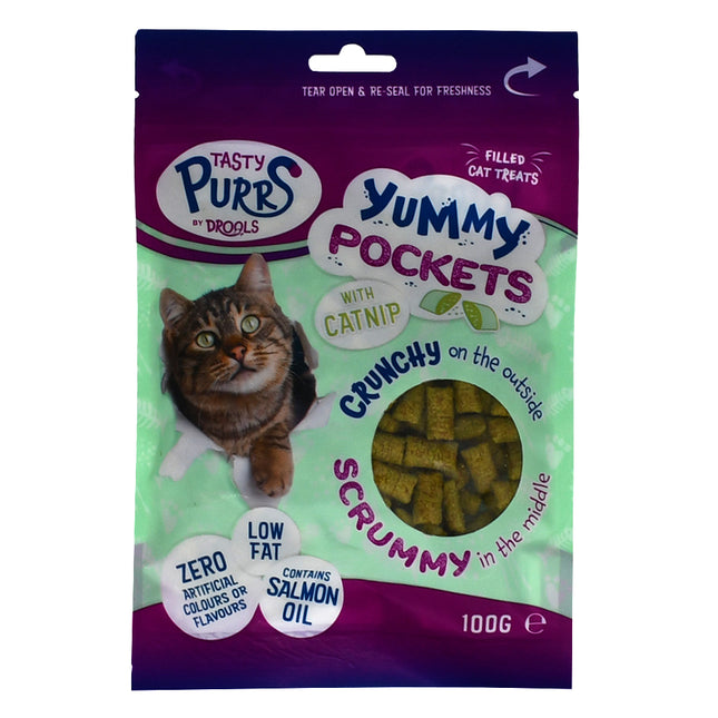 Yummy Cat Treat Pockets with Catnip 100g