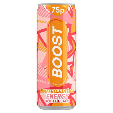 Boost Energy White Peach 250ml £0.75