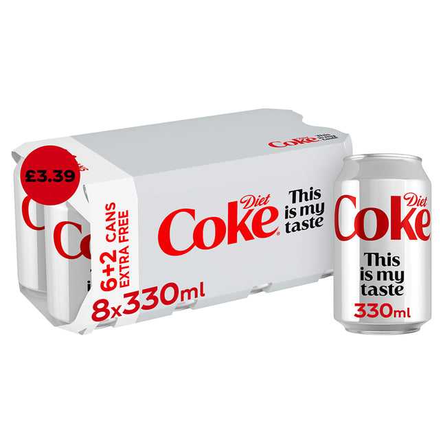 Diet Coke 8pk 6+2 free