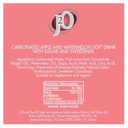 J2O Spritz Sparkling Apple & Watermelon Cans 4x250ml