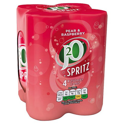 J2O Spritz Sparkling Pear & Raspberry Cans 4x250ml