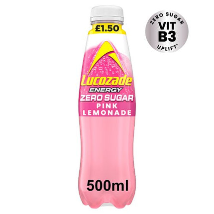 Lucozade Energy Pink Lemonade Zero 500ml