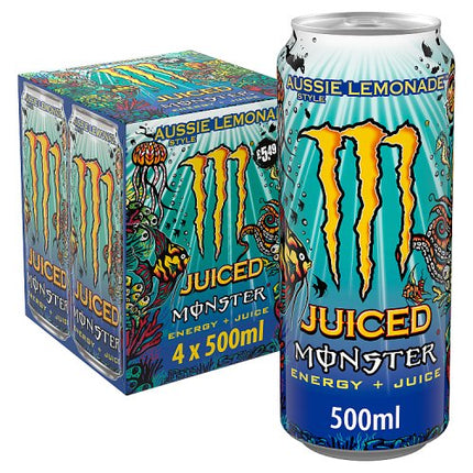 Monster Aussie Lemonade 4 x 500ml pack