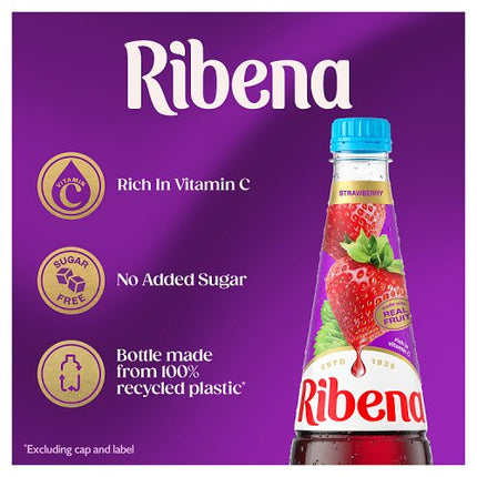 Ribena Strawberry Cordial No Added Sugar 850ml