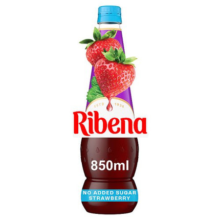 Ribena Strawberry Cordial No Added Sugar 850ml