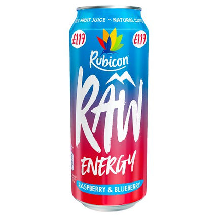 Rubicon Raw Energy Raspberry Blueberry 500ml can