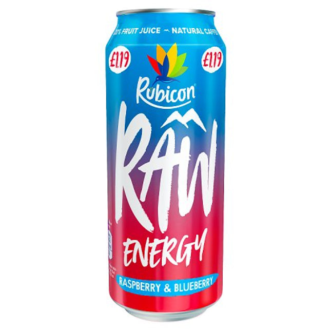 Rubicon Raw Energy Raspberry Blueberry 500ml can