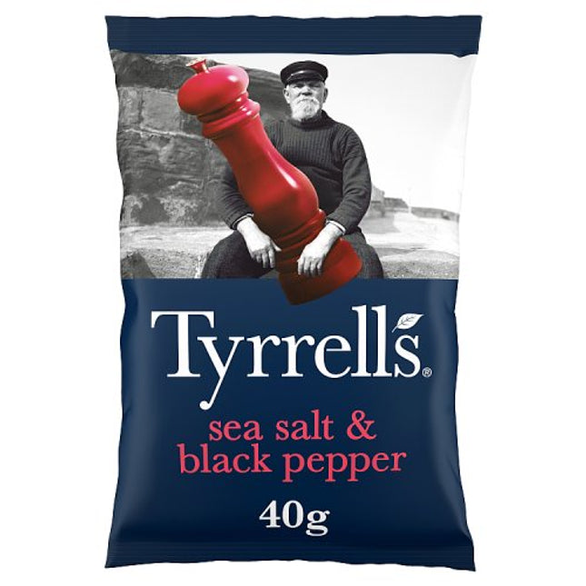 Tyrrells Sea Salt & Black Pepper Crisps 40g