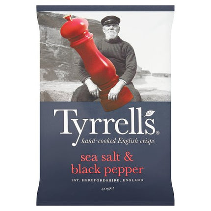 Tyrrells Sea Salt & Black Pepper Crisps 40g