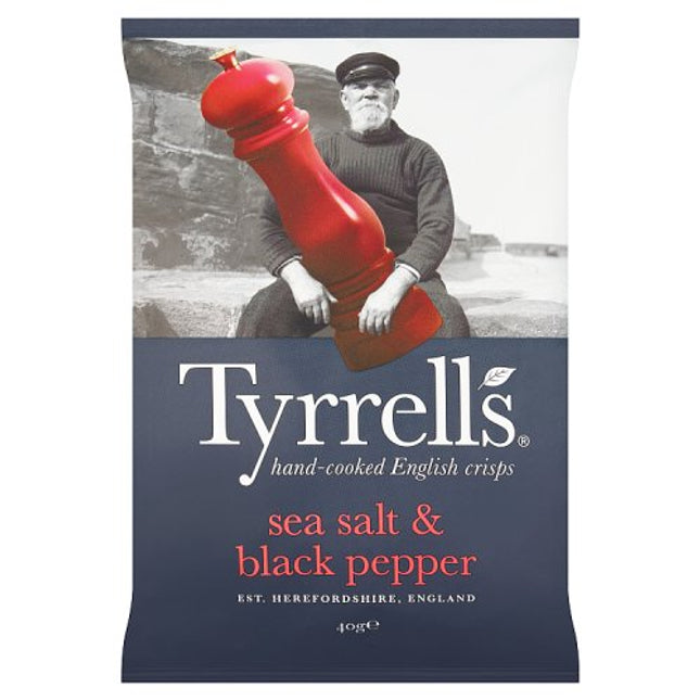 Tyrrells Sea Salt & Black Pepper Crisps 40g