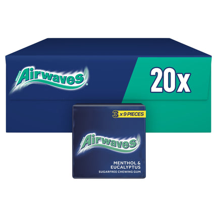 Airwaves Menthol & Eucalyptus Sugarfree Chewing Gum Multipack 3x9 Pieces