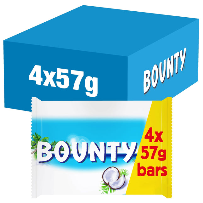 Bounty Coconut & Milk Chocolate Duo Bars Multipack 4x57g