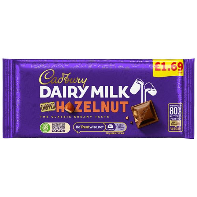 Cadbury Dairy Milk Chopped Nut Chocolate Bar 95g
