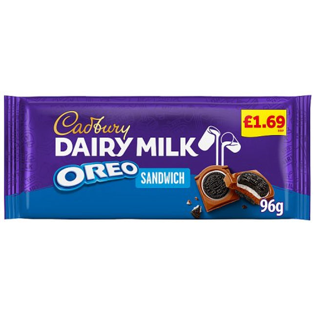 Wigig Cadbury Dairy Milk Oreo Sandwich Chocolate Block 96g alternate view 2
