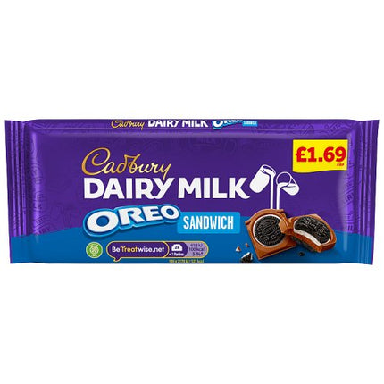 Cadbury Dairy Milk Oreo Sandwich Chocolate Block 96g