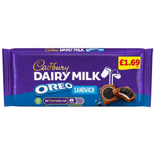 Cadbury Dairy Milk Oreo Sandwich Chocolate Block 96g