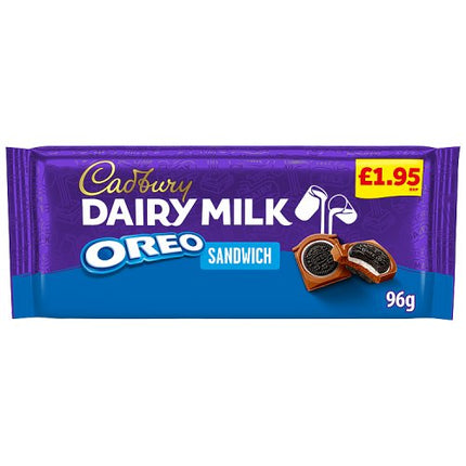 Cadbury Dairy Milk Oreo Sandwich Chocolate Bar 96g bar alternate view 2