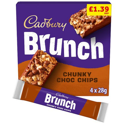 Cadbury Brunch Bar Choc Chip 4 x 28g £1.39
