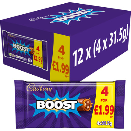 Cadbury Boost Chocolate Bar 4 Pack 126g