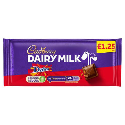 Cadbury Dairy Milk Daim Chocolate Block Bar 120g £1.25