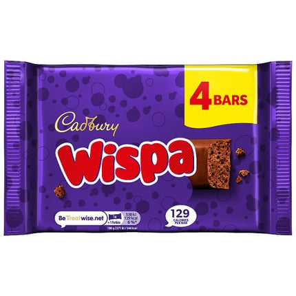 Cadbury Wispa Chocolate Bar 4 Pack Multipack 94.8g