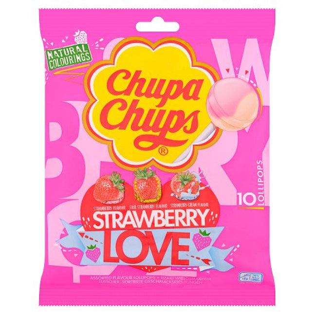 Chupa Chups Strawberry Love Lollipops 120g