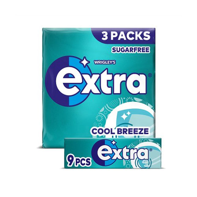 Extra Cool Breeze Sugarfree Chewing Gum 3 Packs