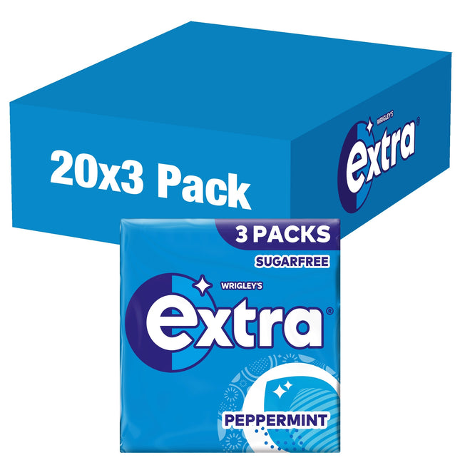 Wrigley's Extra Peppermint Sugarfree Chewing Gum 3 Packs