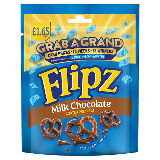 Flipz Milk Chocolate Coated Pretzels 80g £1.65