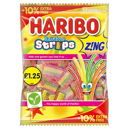 Haribo Rainbow Strips Z!ng 10% EF 143g PMP £1.25