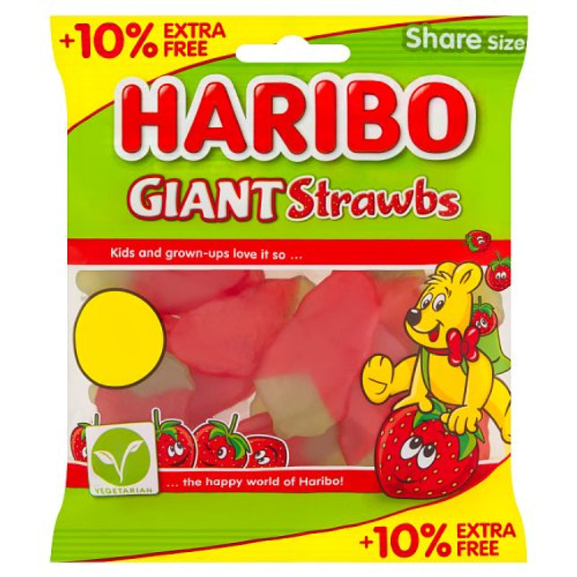 Haribo Giant Strawbs 154g 10% Extra Free