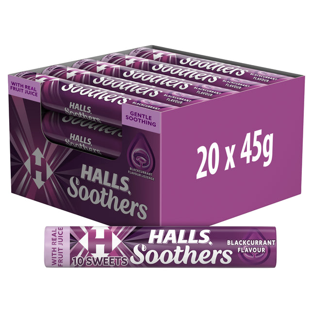 Halls Soothers Blackcurrant Juice Sweets 45g