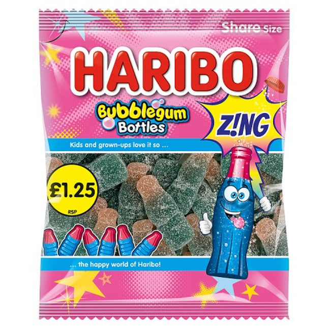 Haribo Bubblegum Bottles Z!ng 140g £1.25