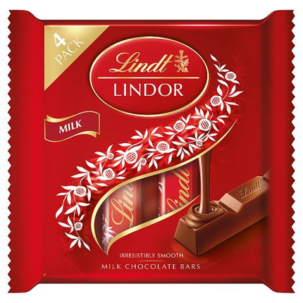 Lindor Milk Chocolate Bar 4 Pack 100g