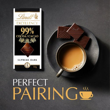 Lindt Excellence 99% Dark Chocolate Bar 50g