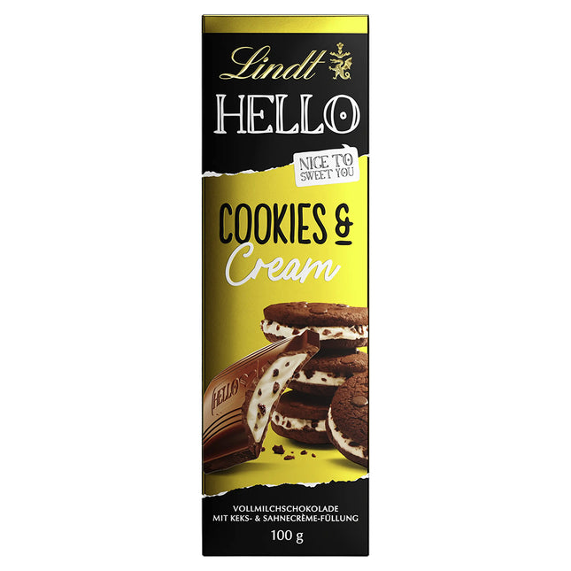Lindt Hello Cookies & Cream Bar 100g