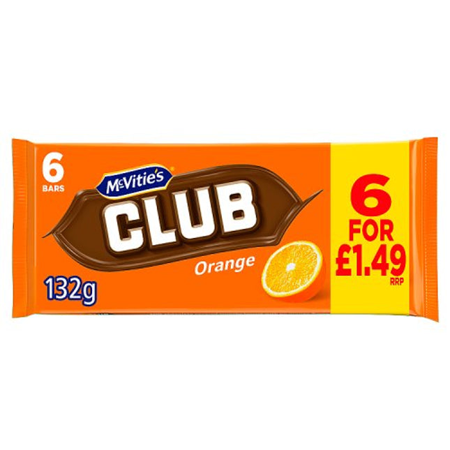 McVitie's Club Orange 6 x 22g (132g)