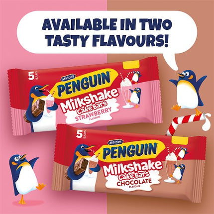 McVities Penguin Strawberry Milkshake Cake Bar 5 Pack