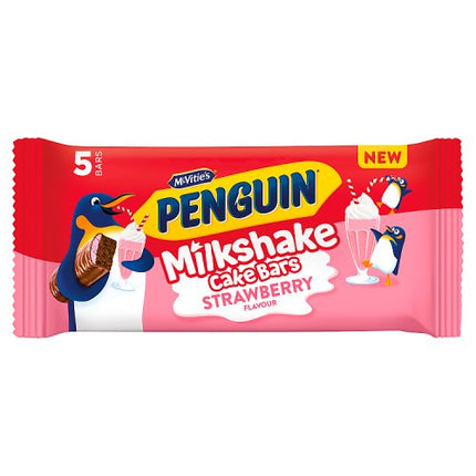McVities Penguin Strawberry Milkshake Cake Bar 5 Pack