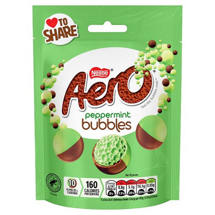 Aero Bubbles Peppermint Mint Chocolate Sharing Pouch 92g