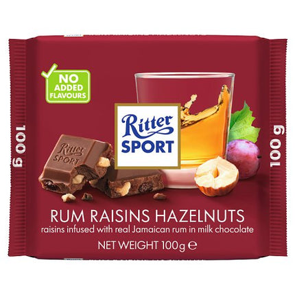 Ritter Sport Rum Raisins Hazelnuts 100g