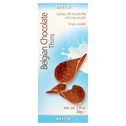 Belgian Chocolate Thins Milk 80g
