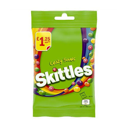 Skittles Crazy Sours Sweets Treat Bag 109g £1.25