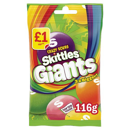 Skittles Giant Sours Treat Bag 116g