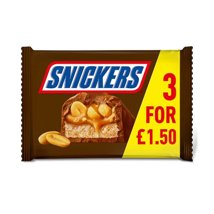 Snickers Chocolate Bars 3 Pack 125.1g £1.50
