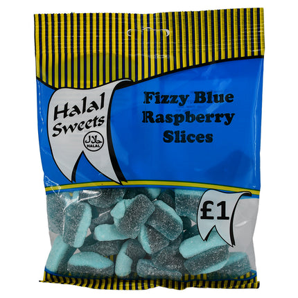 Halal Fizzy Blue Raspberry Slice 140g
