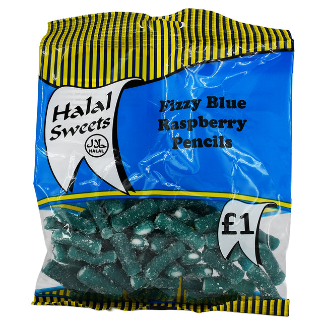 Halal Fizzy Blue Raspberry Pencil 140g